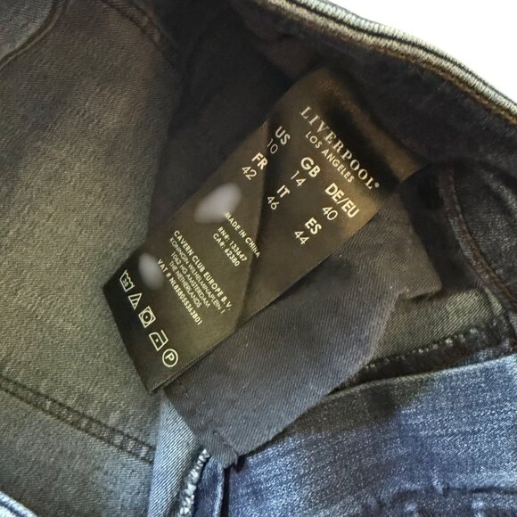Liverpool Los Angeles Womens The Crop Denim Jeans Size 10/30 Folded Cuffs Dark W - Picture 3 of 7